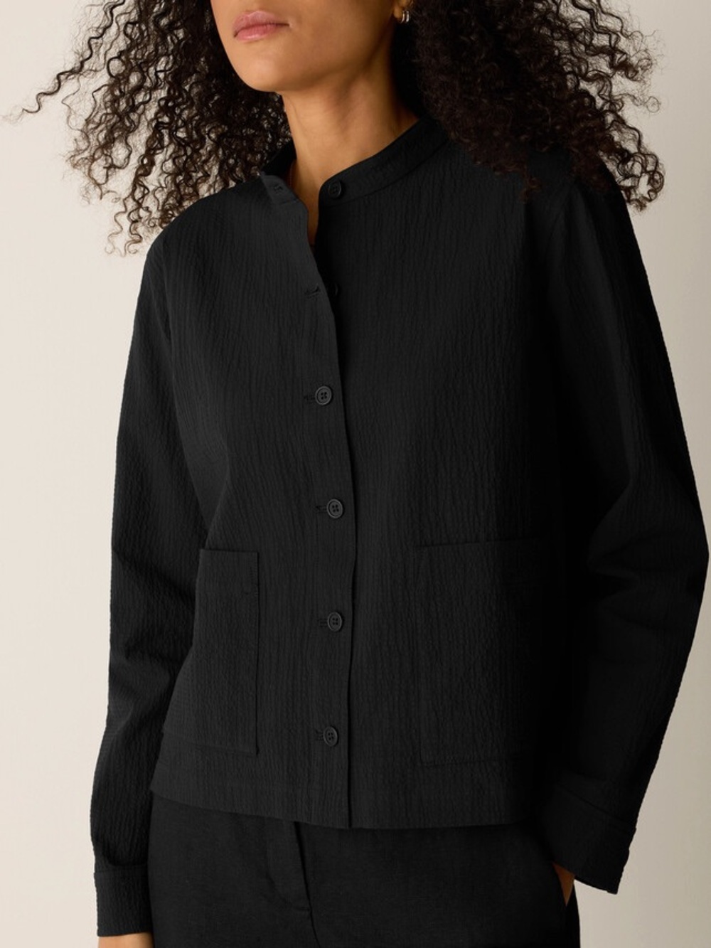 NWT Eileen Fisher Organic Cotton Pucker Shirt Jacket